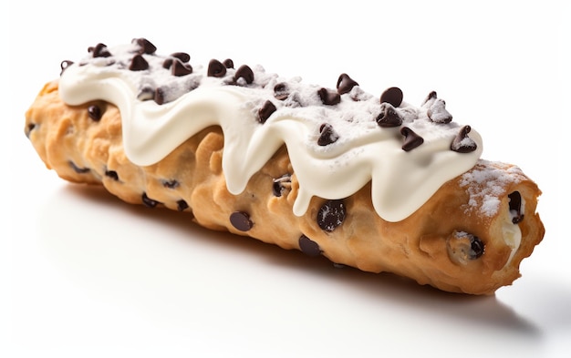 Decadent Pastry With Chocolate Chips and Cream