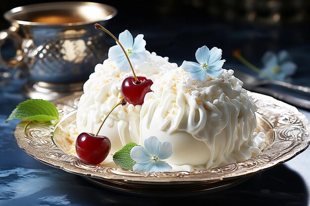 Foto decadent snowhite desserts sweet delights