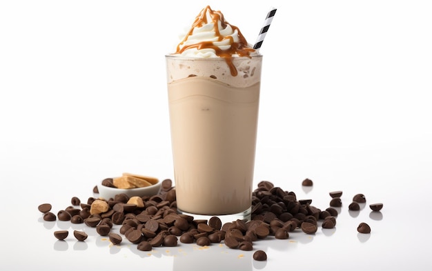 Decadente chocolade milkshake met whipped cream en chocolade scherven