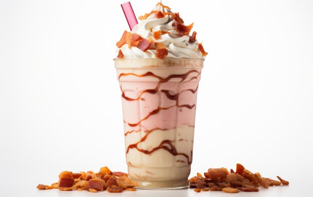 Decadente milkshake met whipped cream en bacon