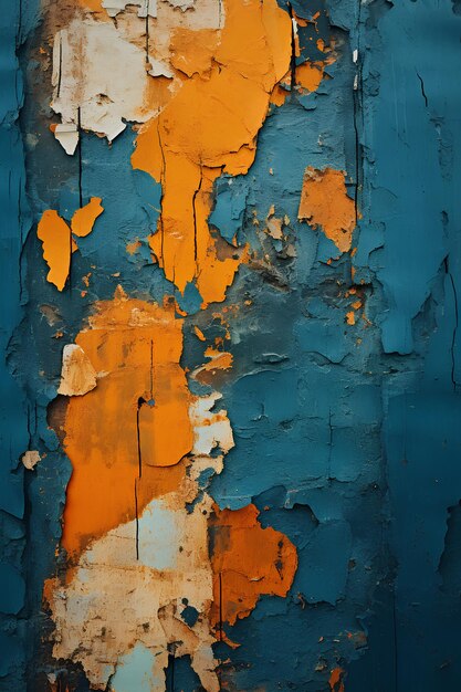 Decay and Rust Corroded Appearance of Rusty Metal Background gold orange blue green and black