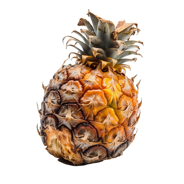 Photo decayed rotten pineapple symbol of food waste unhealthy eating habits generative ai
