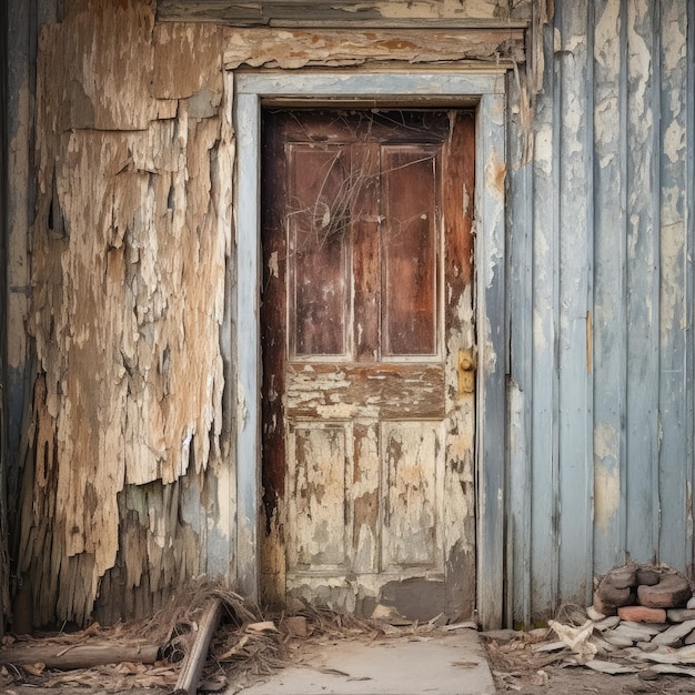 Decaying wooden door