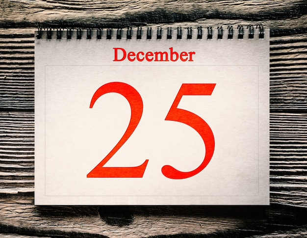 December date in the calendar