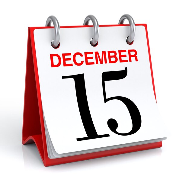 December Kalender 3D-rendering