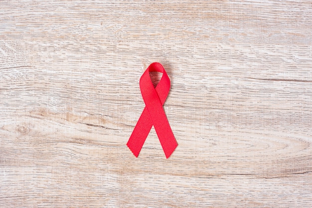 December Wereld Aidsdag Awareness maand, rood lint