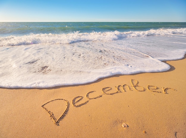 December woord op zeezand