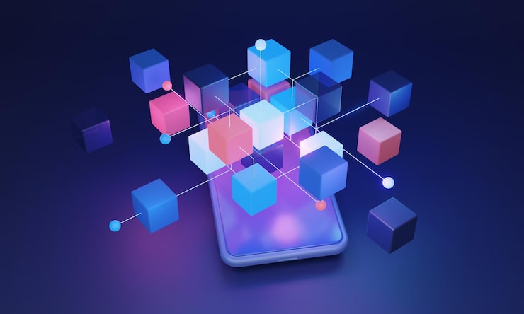 Photo decentralized blockchain system 3d concept utilizing algorithmic technology and a distributed network for secure data