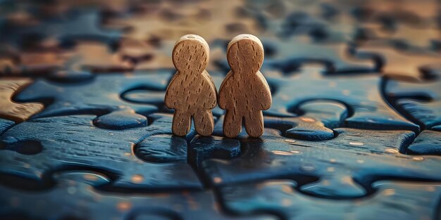 Foto decifrare il complesso legame tra due individui un puzzle di relazioni concetto dinamica interpersonale connessioni emotive relazione complicità legami intimi