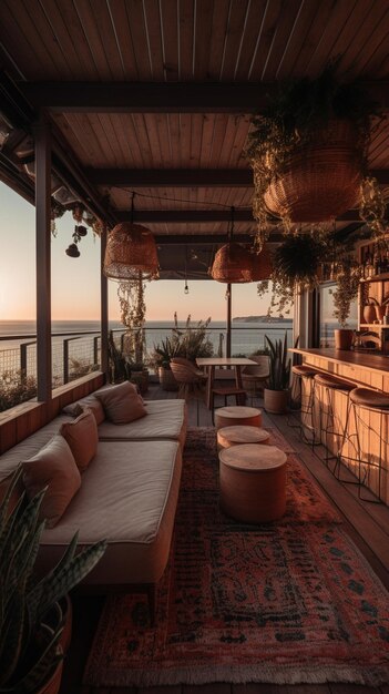 The deck at the beach house