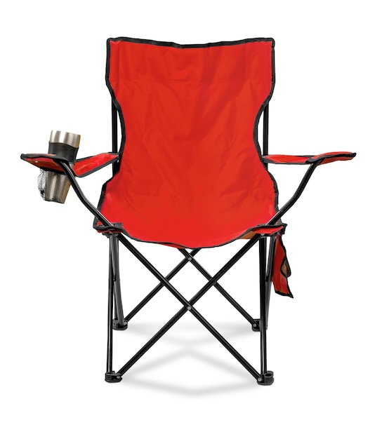 Photo deck chair for picnic isolated on white