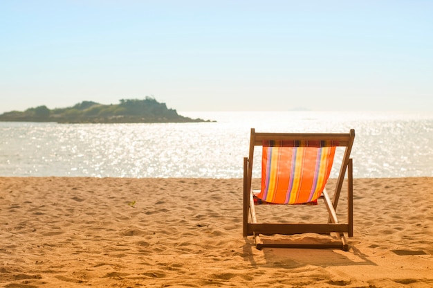 Deck chair at the sea and nice view 