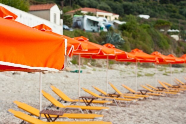 Deck chairs beach