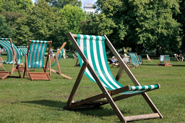 Deck Chairs in Hyde Park, London