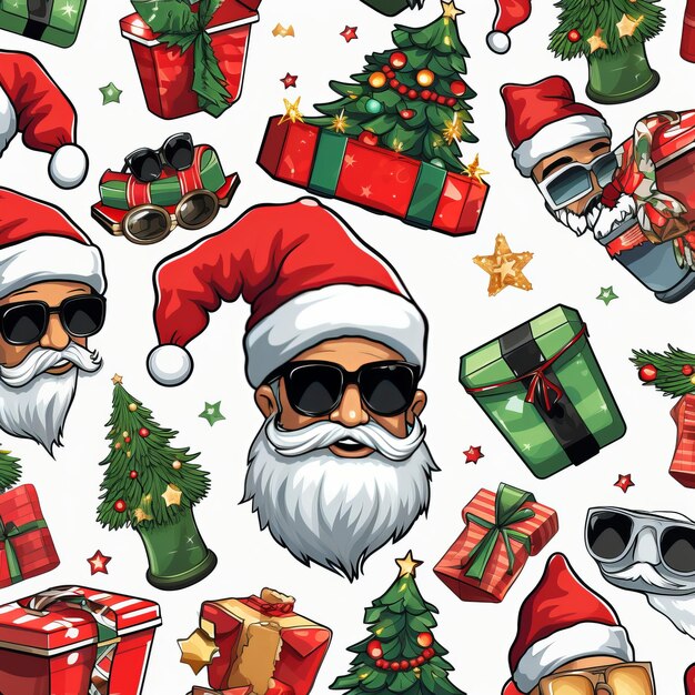 Photo deck the halls with gangsta christmas wrapper a festive vector illustration on a white background