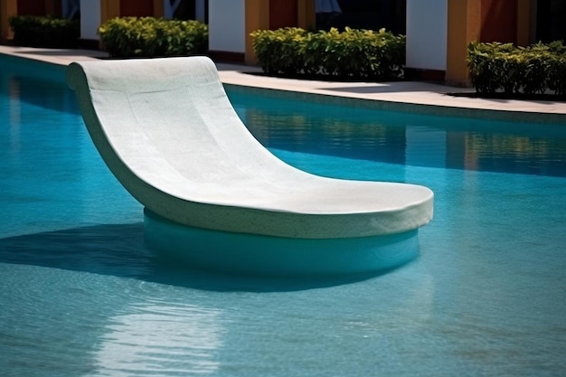 Photo deckchair swimming pool in resort