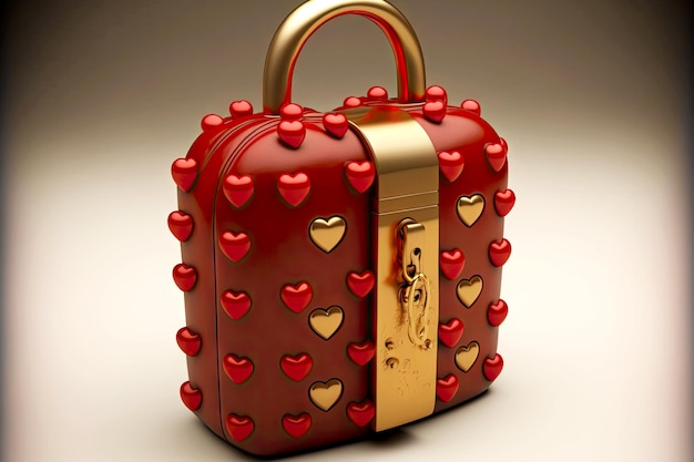 Declaration of love beautiful red padlock heart