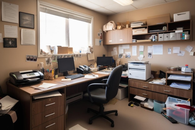 Decluttered office with room for creativity and productivity created with generative ai