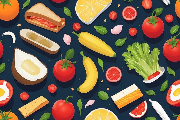 Deconstructed food concept illustration