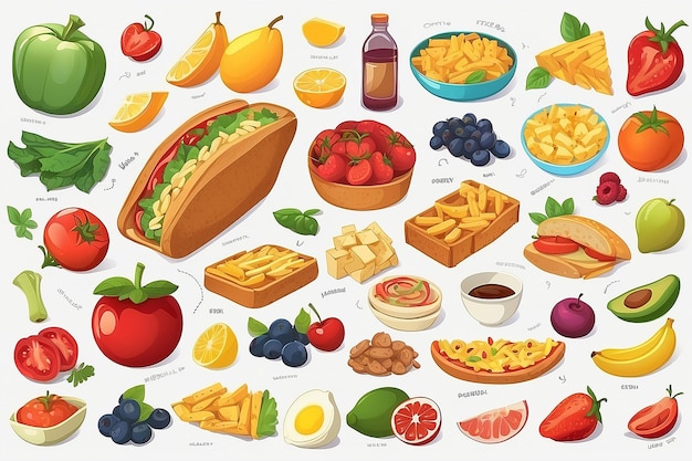 Deconstructed food concept illustration