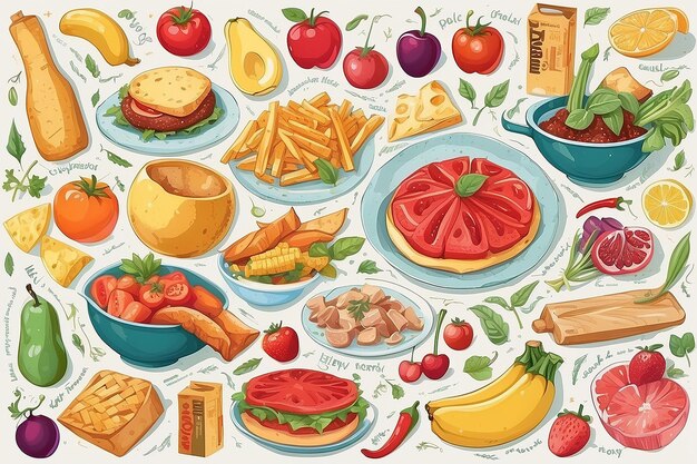 Photo deconstructed food concept illustration