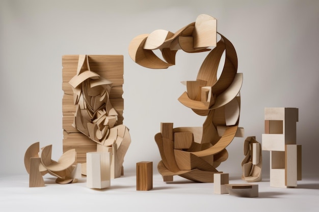 Deconstructed and fragmented shapes formed into new and unexpected forms created with generative ai