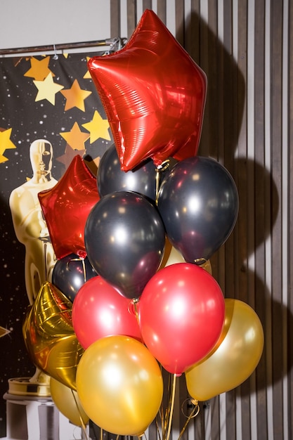 Decor to the anniversary black red and gold balloons candy bar birthday partycelebration decorset of