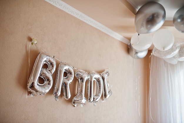 Decor for the bride's morning Decorated balloons