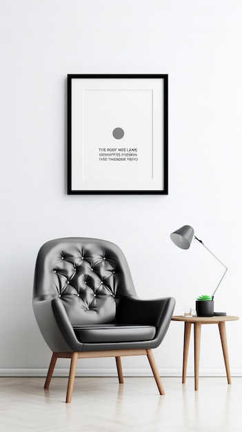 decor with a black wooden frame suspended in vintage style