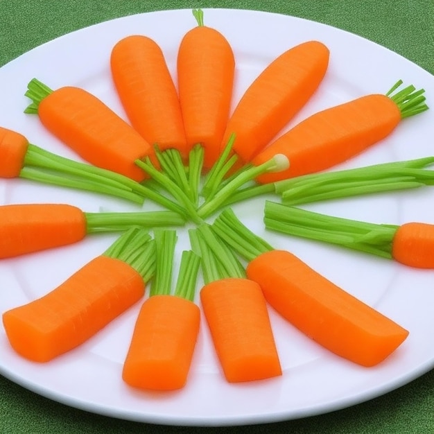 Decorate the plate attractively with carrots