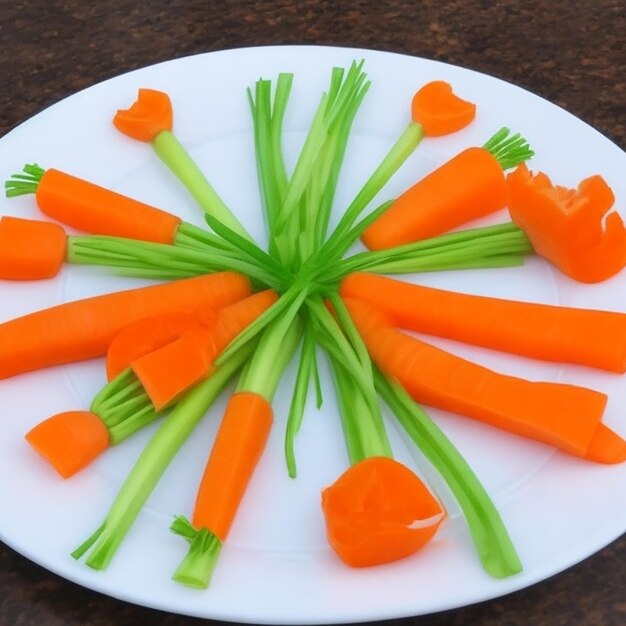 Decorate the plate attractively with carrots