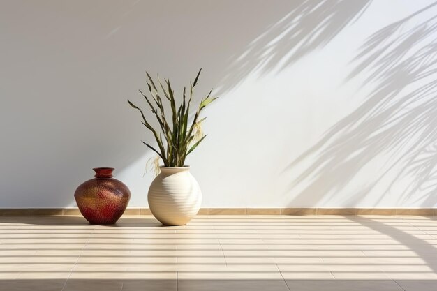 decorate white wall background floor using beautiful plant decoration inspiration ideas