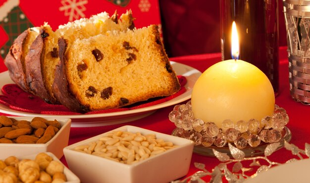 Decorated Christmas Dinner Table Setting