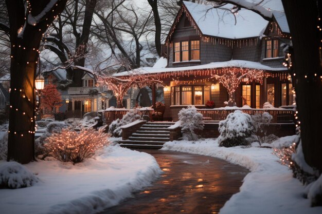 Decorated christmas house