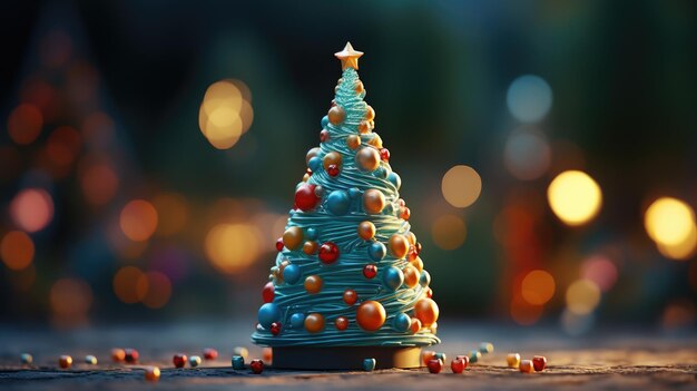 Decorated Christmas tree background Merry Christmas and Happy new year