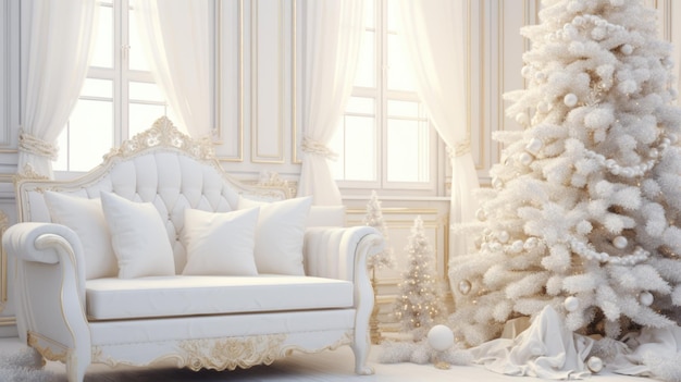 Decorated Christmas tree background Merry Christmas and Happy new year