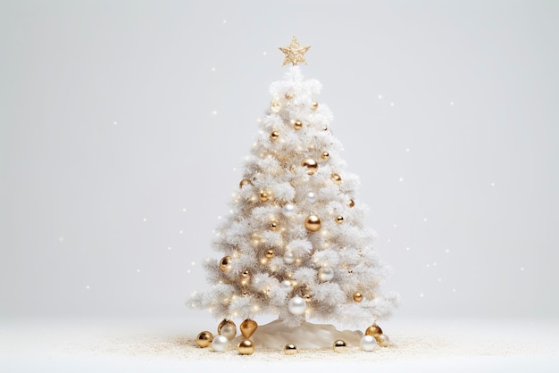 Decorated Christmas tree on blurred background