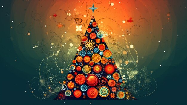 Иллюстрация украшенной рождественской елки