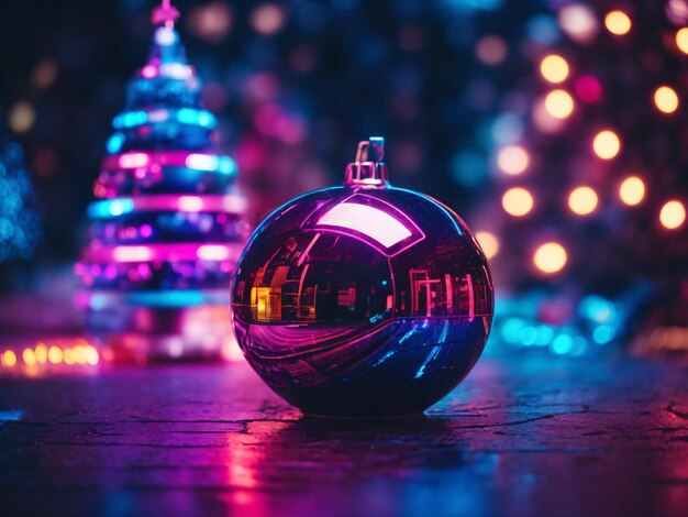 Decorated christmas tree with ball bell