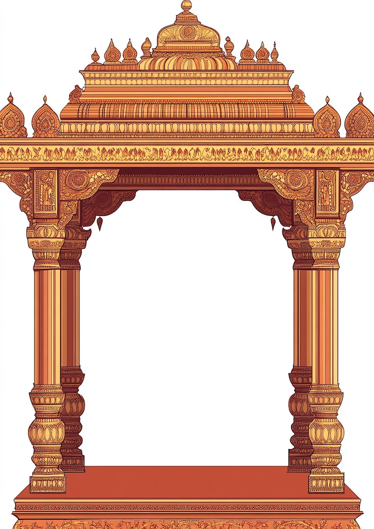 Photo decorated indian wedding mandap hindu invitation