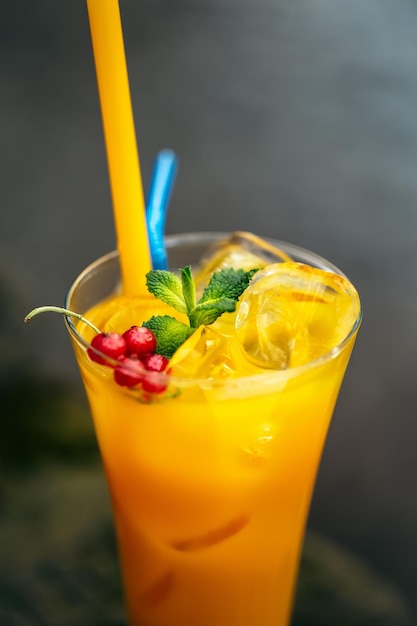 Decorated orange drink