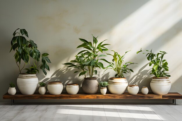 Decorated plants and flowers pots for bare cement and loft wall style Home and hotel decoration idea