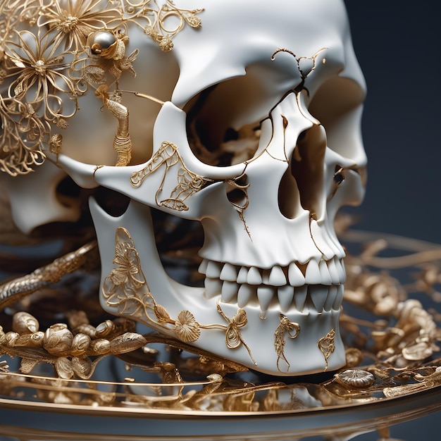 Photo decorated skull