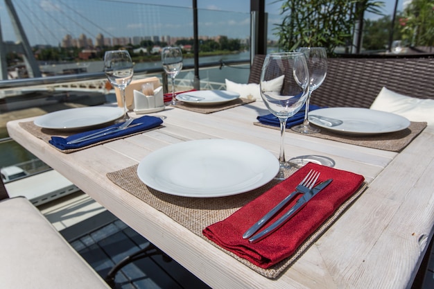 Decorated table in the open air