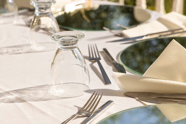 A decorated table in a restaurant