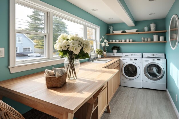 decorated wall laundry room using aesthetic decoration inspiration ideas