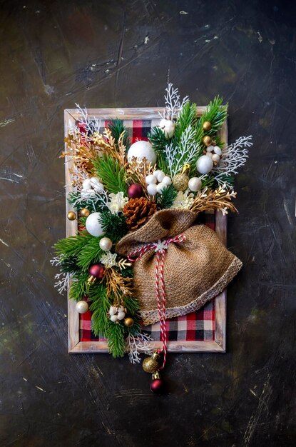 Decoratie van een nieuwjaar of kerst schilderij close-up