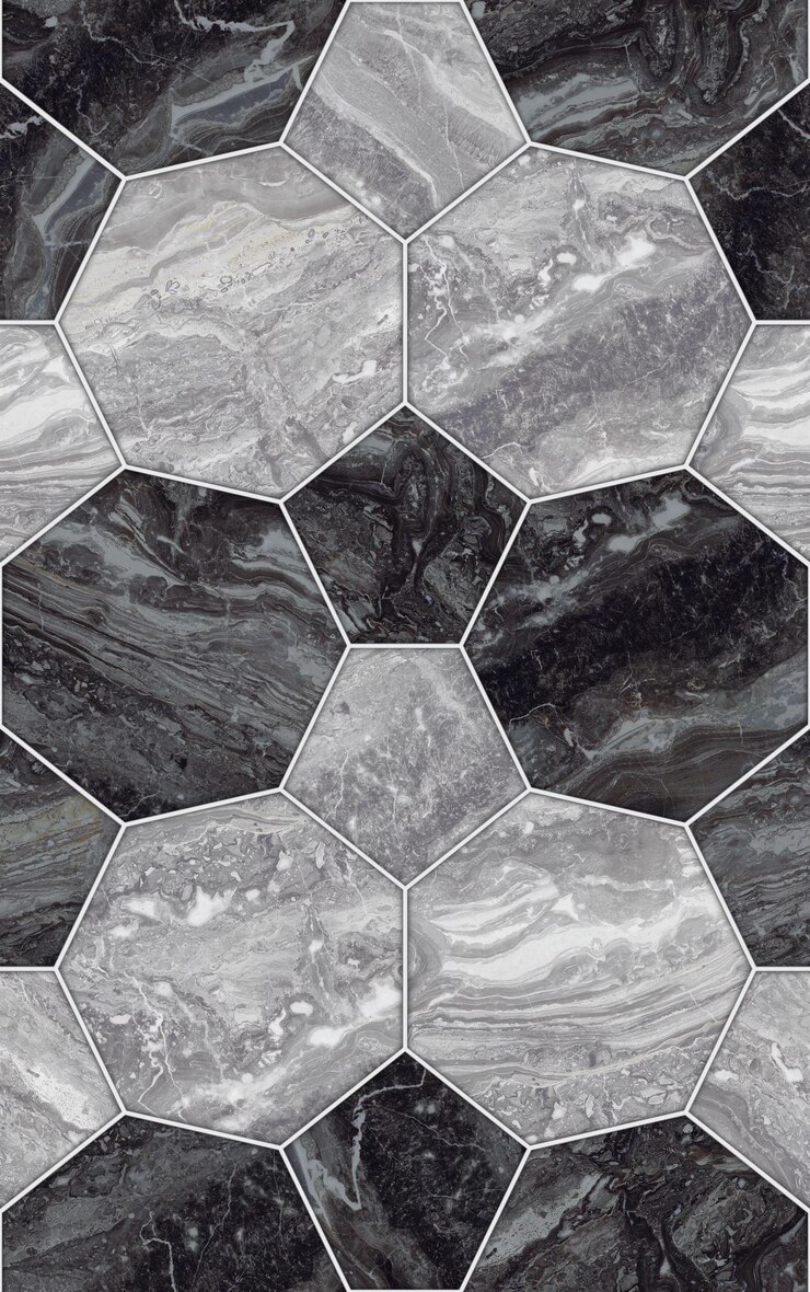 Decoratie van keramische tegels Cement en houten textuur Overgangsvloeren Marmeren textuur Hexagon tegels