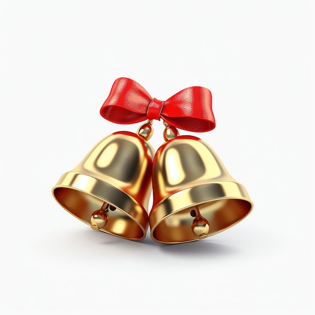 Decoratief kerstornament met gouden kerstklokken of jingle bells Kerstversiering