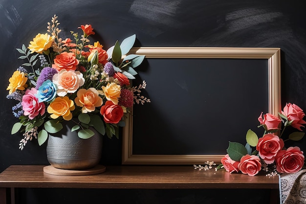 Decoratieve bloemen met een bord